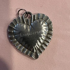 Longaberger Pewter Sweet Heart Basket Tie On