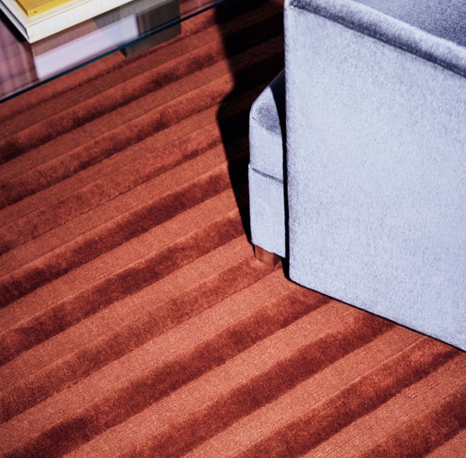 Hand-Tufted Wool Rug 9x12 ft -Nordic Knots Design Park 03 - Burgundy Rug 8x10 ft - Image 2 of 4