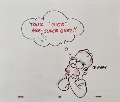 SIMPSONS TV Show Original Cartoon Animation Art Cel Drawing Homer Simpson #119