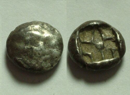 Rare genuine Ancient Greek silver coin Parion Mysia Gorgona Medusa/cruciform 4BC - Afbeelding 1 van 4