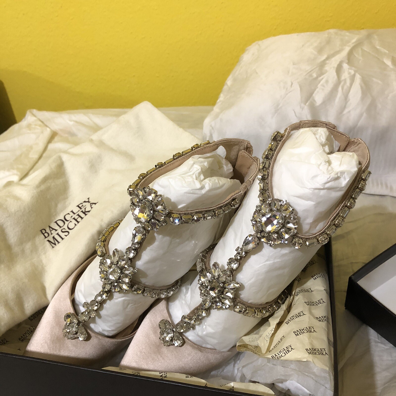 badgley mischka silver shoes