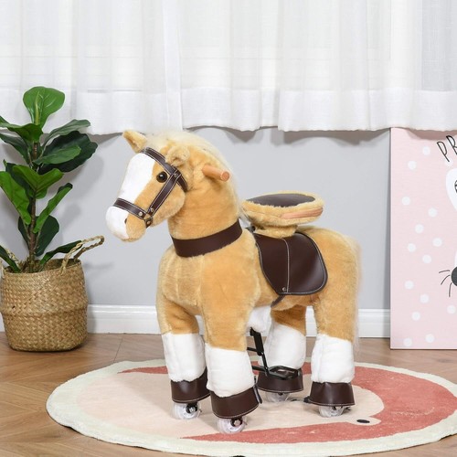 Qaba Ride-on Walking Rolling Kids Horse, & a Large Size for Kids 3-8 Years - Picture 2 of 9