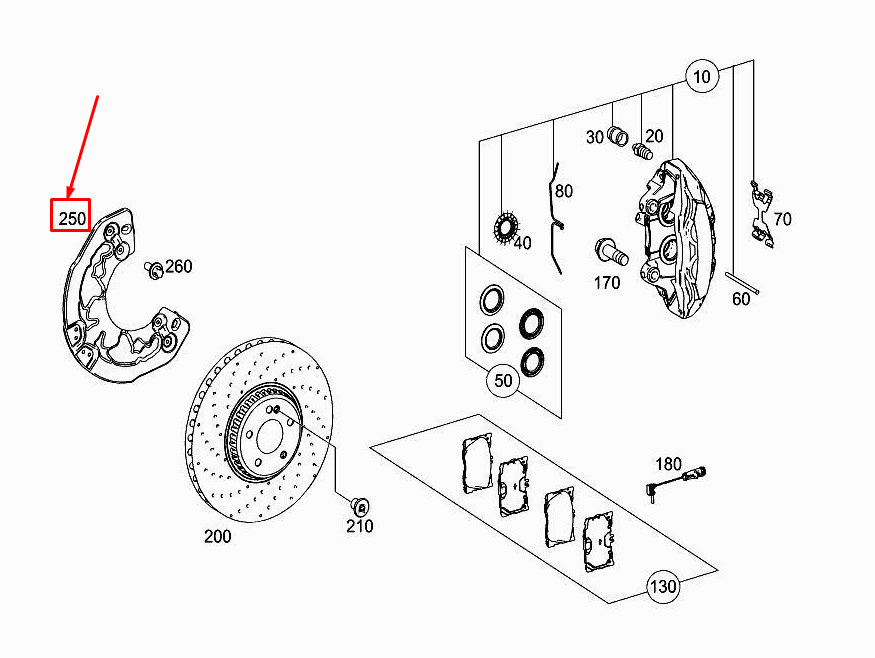 MERCEDES-BENZ GLC X253 Vordere Bremsscheiben-Abdeckplatte A0004217900