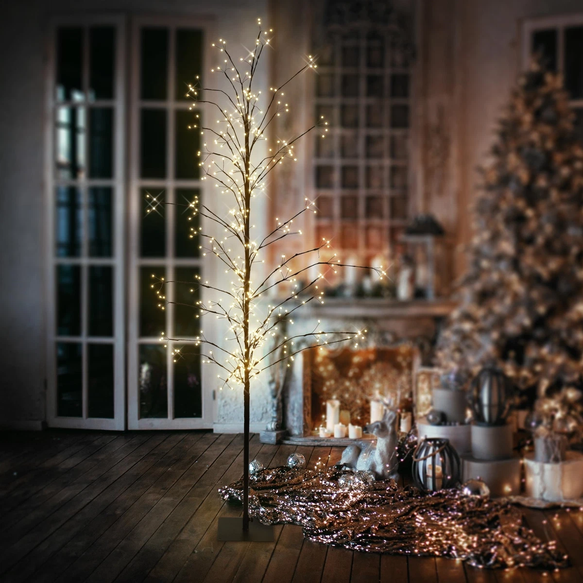 Miniatur Weihnachtsbaum: 4er-Set LED-Weihnachtsbäume Mit