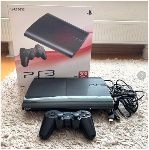 Sony PlayStation 3 PS3 500GB CECH-4000C czarna smukła konsola NTSC-Japonia Fedex F/S - Zdjęcie 1 z 4