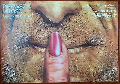 Polnisches Plakat DERNIER AMOUR Primo Amore DINO RISI Pagowski UGO TOGNAZZI