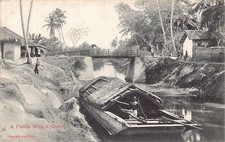 L380 Ceylon Sri Lanka A Padda Barca ponte coperto fiume Colombo cartoline