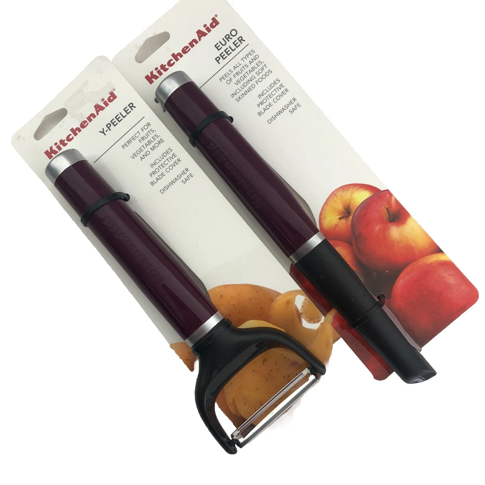 New KitchenAid Beet Boysenberry Plum Set of 2 Peelers HBRA