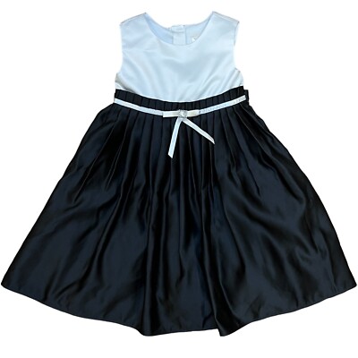 Cherokee White / Black Formal Sunday Holiday dress Young girls size 4 Bow  Pleats | eBay