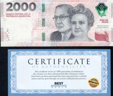 Argentina 2000 Pesos 2023 x 1 BANKNOTE UNC CURRENCY MONEY 2nd desing Sufix E,M,O