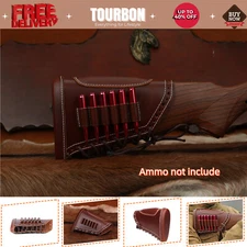Tourbon Leather Recoil Pad Rifle Cheek Rest Riser Cartridge Hold Buttstock Cover