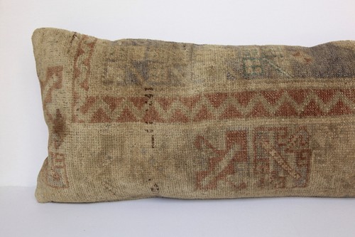 Almohada lumbar 14X45, almohadas vintage, funda de almohada de alfombra de tamaño largo, funda de cojín de tiro - Imagen 3 de 12