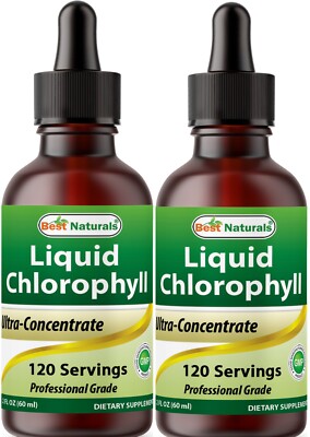 2 Pack Best Naturals Liquid Chlorophyll Drops - 50 mg