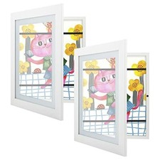 2 Pack 10x12.5 White Kids Art Frame Wall Disp...