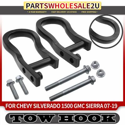 Dasbecan Front Tow Hooks Compatible with 2007-2019 Chevy Silverado GMC Sierra 1500 2019 Chevy Silverado GMC Sierra 1500 LD Replace 84072463 Dasbecan Front Tow Hooks Compatible with 2007-2019 Chevy Silverado GMC Sierra 1500 2019 Chevy Silverado GMC Sierra 1500 LD Replace 84072463