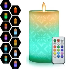 1PC LED Flameless Candles Flickering Candles with Remote Timers Christmas Decor