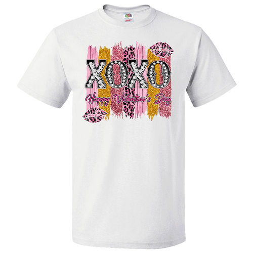 Short Sleeve T-Shirt: Valentines Day - "XOXO Happy Valentine's Day (Glam)" (V10) - Picture 5 of 5