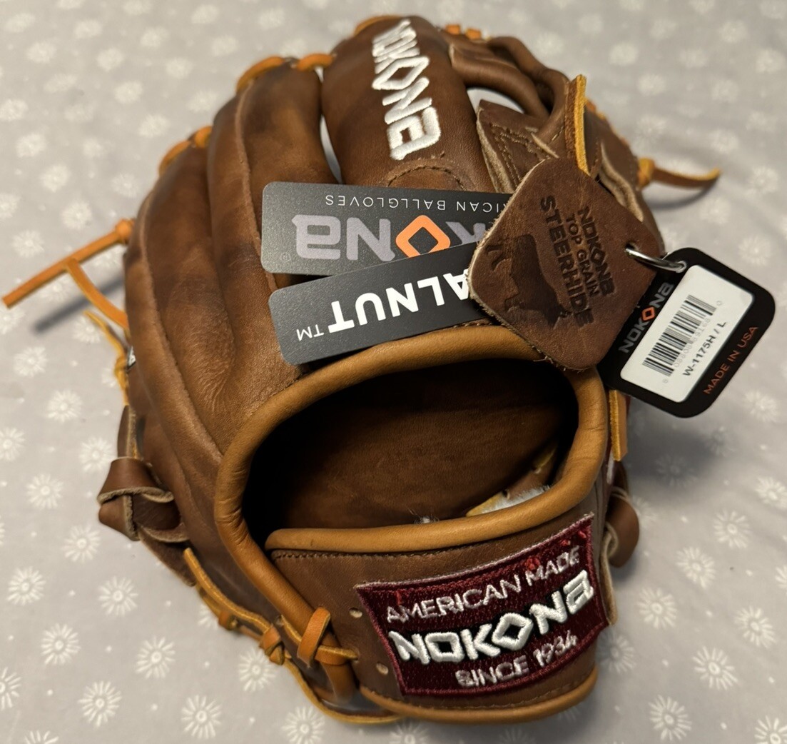 Nokona W1175H/L Walnut Leather 11.75 Inch RHT Baseball Softball Glove