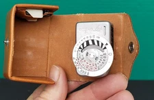 Argus L44 Light Meter Shoe Flash w Leather Case Vintage Germany