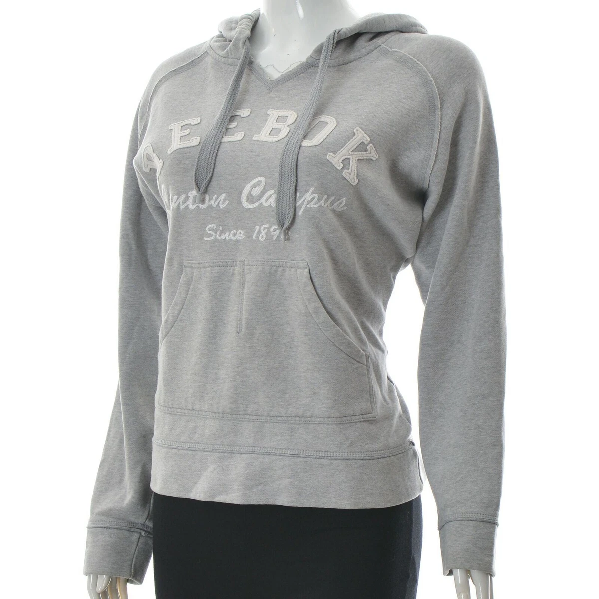 Reebok Women Canton Campus Graphics Hoodie Sweater UK10 Heather