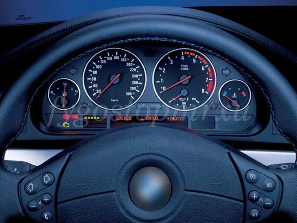 Anillos de esfera de tablero de calibre cromado embellecedor de bisel para BMW E39 M5 5 7 Series E38 E53 X5 Foto 2 de 4