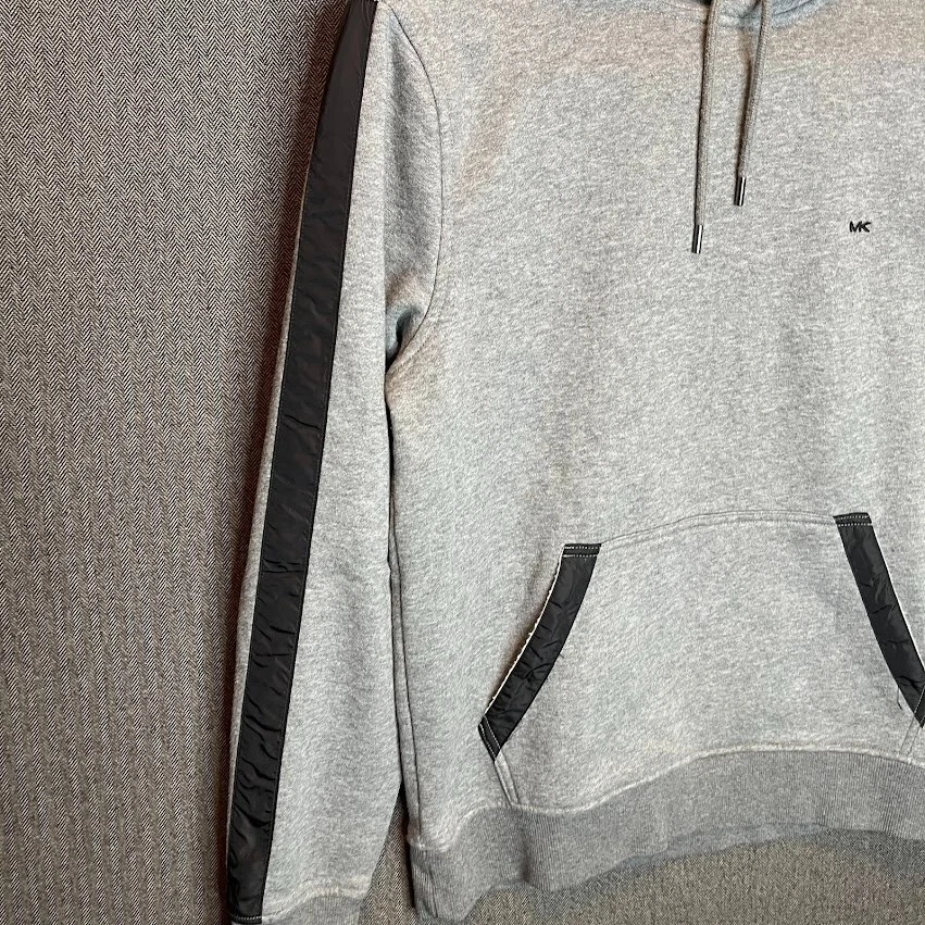 Michael Kors Felpa con Cappuccio Donna Piccola Grigio Ricamato Pullover Tasca