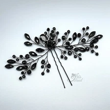 Black Hair Comb Crystal Headpiece Clip Bridal Wedding Accessories Hair Pin 0055