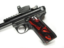Red  Black Pearl Ruger Mark IV 22/45 Grips MK 4