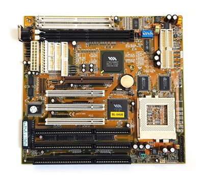 Super Socket 7 AT Soltek SL-54U5 Motherboard (VIA MVP3) Win98 DOS Retrogaming