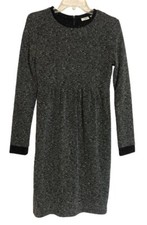 Cato Women's Dress~ Size 6 ~ Black Tweed~ Midi ~ Long Sleeve~ Scoop Neck~ Zip Up