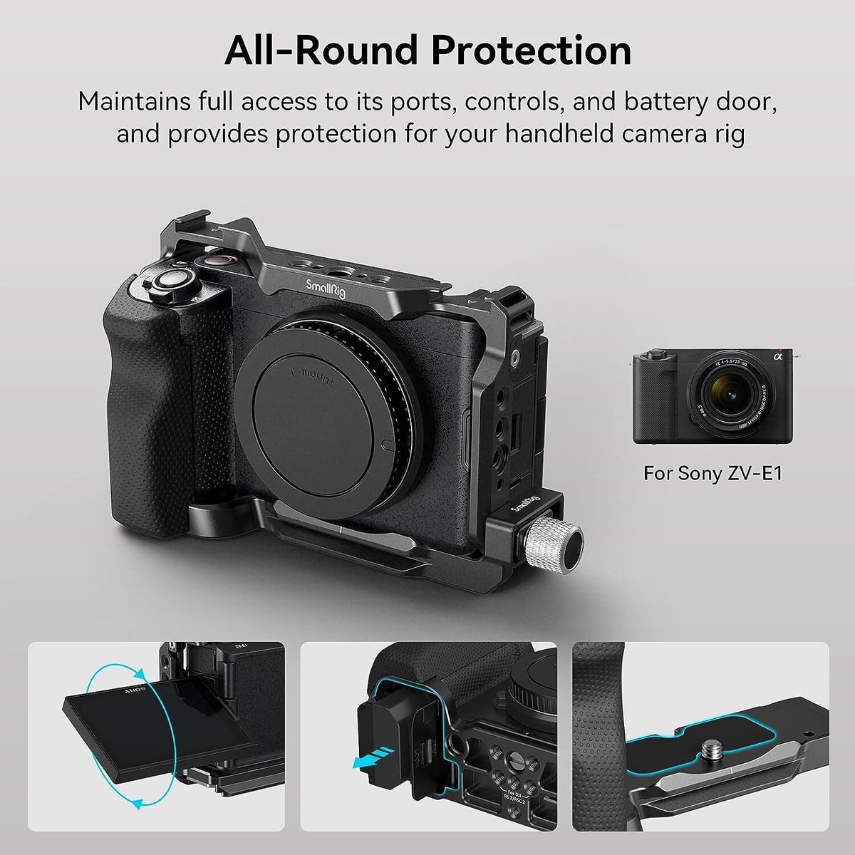 SmallRig ZV-E1 Camera Cage with Silicone Grip for Sony ZV-E1