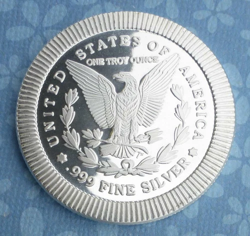 Morgan Style Silver Towne Mint Poker Chip 1oz .999 Fine Silver Round, Stackable