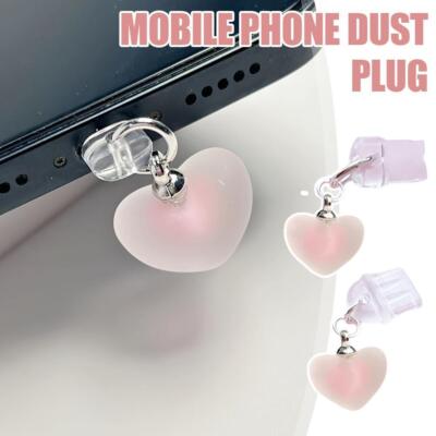Mobile Phone Port économies Anti Dust Cover Pink Heart Shaped S6Z5 & Por Type-C Fo W5 U5Z9