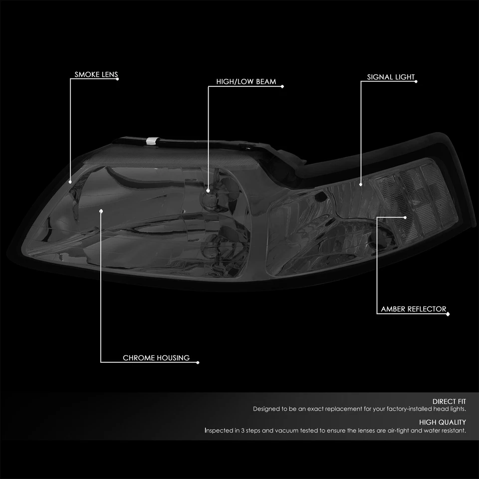 PARA FORD MUSTANG 1999-2004 FAROS SEÑAL EURO CON KIT LED ESTILO DELGADO AHUMADO Foto 3 de 4