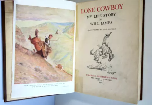 Lone Cowboy,  My Life Story By Will James - Charles Scribners VTG 1937 Hardcover