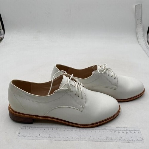 FSJ Men's Oxford Dress Shoes Classic Brogues Wing Tips Lace Up Round Toe White - Picture 3 of 7