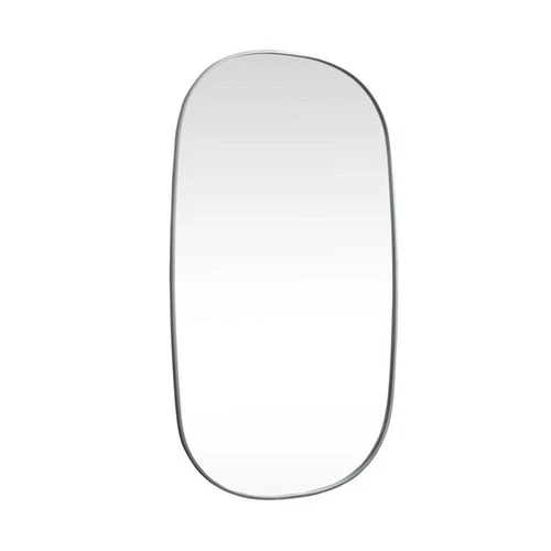 Elegant Decor Brynn 36x60" Oval Modern Metal Wall-Mounted Mirror in Silver - Picture 3 of 10