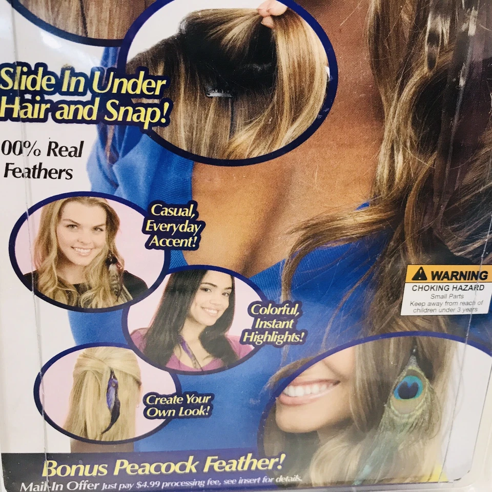 Plumas a Presión Extensiones REALES Instantáneas L'ectric Púrpura Castaño Hippie Boho Foto 4 de 4