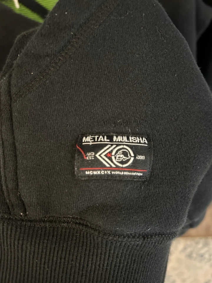 Moletom com capuz Metal Mulisha masculino preto zíper completo manga longa verde gráfico 2XL - Imagem 3 de 4