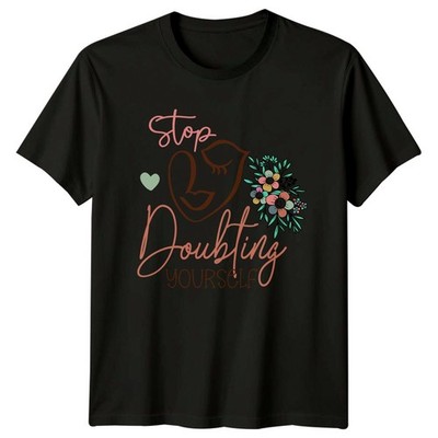 Stop Doubting Yourself Damen T-Shirt Boho Line Art Motivation Geburtstag
