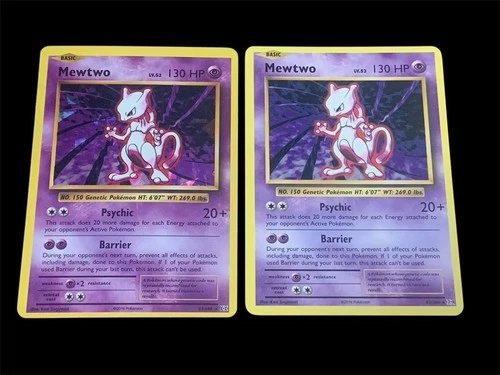 2016 Pokémon x2 Mewtwo TCG Holo Rare & Base EX Condition