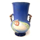 Roseville Pine Cone Vase Blue Arts Crafts Art Pottery AS IS Damaged Chip