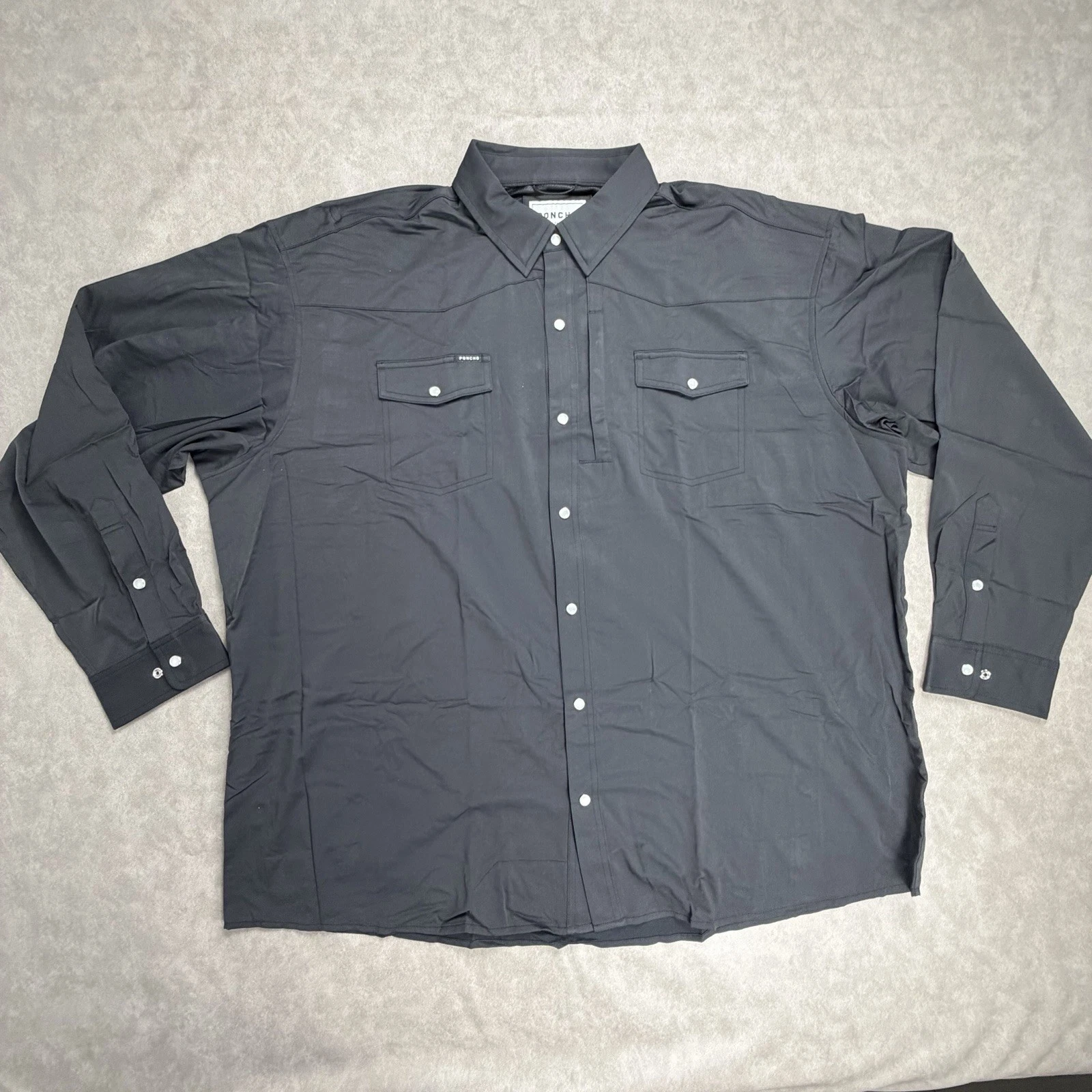 Poncho Men’s Shirt The Piedras Negras 3XL Pearl Snap Long Sleeve Regular NWT!