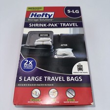 Hefty SHRINK-PAK 5 Large Travel Bags 22.5 L x 18 W