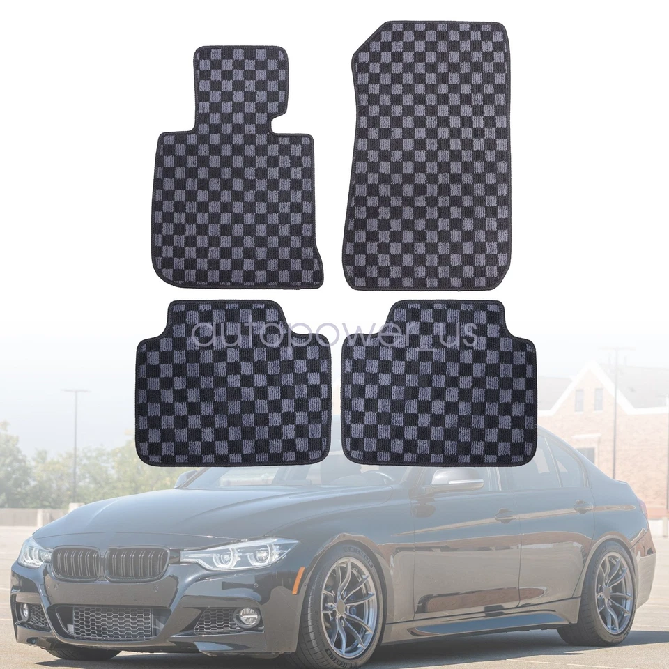Alfombrillas 2 filas para BMW F30 Serie 3 2011-2019 sedán bandera a cuadros Foto 2 de 4