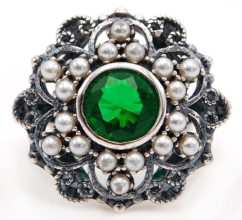 2CT Heat Treated Green Tourmaline 925 Solid Sterling Silver Ring Sz 6 F3-7