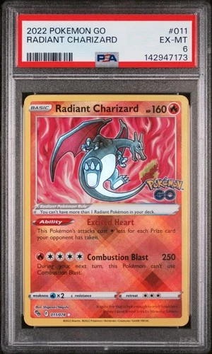 2022 POKEMON GO #011 RADIANT CHARIZARD PSA 6