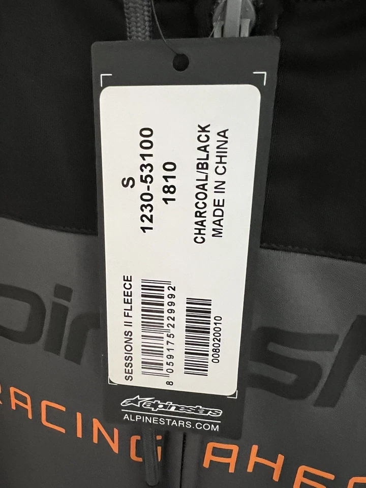 Alpinestars Session II Fleece NEW - Charcoal/Black - S - Image 4 of 4