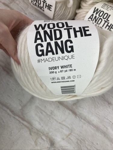 Wool And The Gang Lil Take Me Home Blanket Full Set Ivory White Wool RRP £150 - Picture 5 of 7