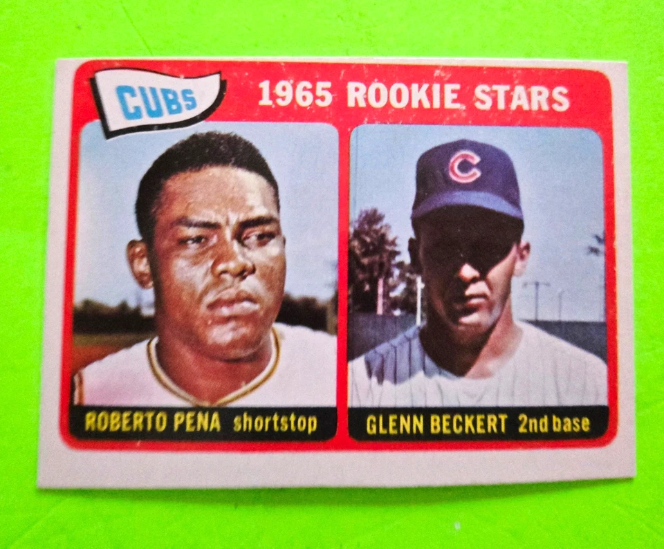 Lote de 9 1965 Topps Chicago Cubs Vintage Béisbol Glenn Beckert RC, Foto 3 de 4